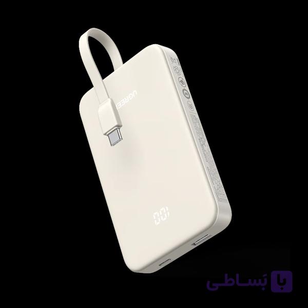 پاور بانک 20 وات 2 پورت 10000mAh یوگرین مدل PB505 کد 35340 همراه با کابل USB-C متصل — تصویر 1