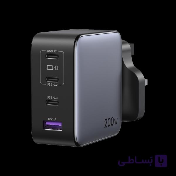 شارژر دیواری 200 وات با سه پورت USB-C و یک پورت USB-A یوگرین مدل 35540 — تصویر 1