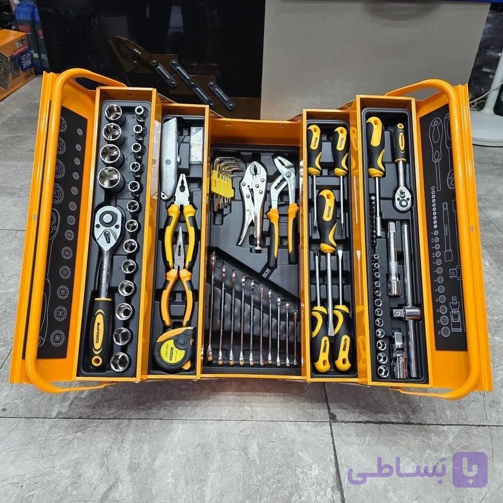 مجموعه جعبه بکس و ابزار دستی ۸۵ عددی نیوپاور مدل 29-241