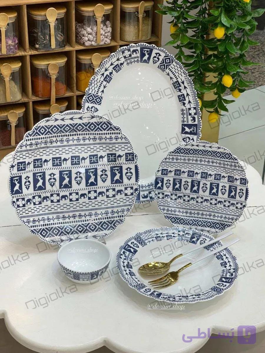 سرویس غذاخوری ۲۵ پارچه آیروپال مدل هایجین سرمه ای