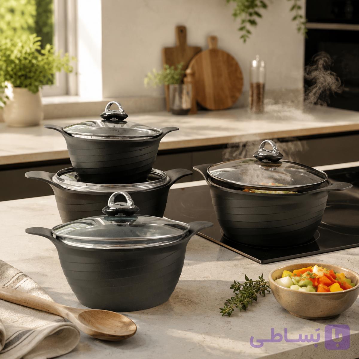 سرویس قابلمه 8 پارچه چدنی اپیروس مدل هدیه