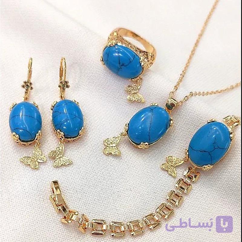 سرویس زنانه برنجی نگین دارطرح طلا کد892140