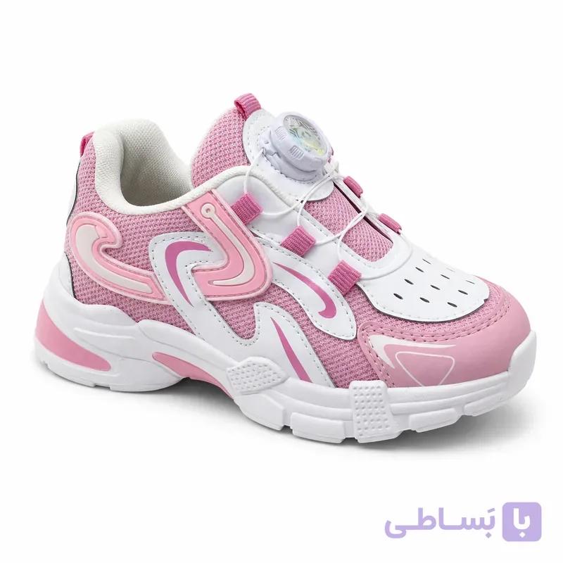 کفش اسپرت بچگانه دیسکی سفید صورتی