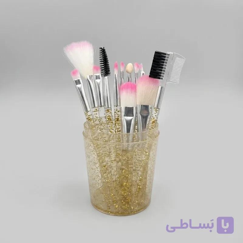 ست براش آرایشی مدل X-BEUTY با سری گرد، جنس دسته پلاستیک، سری الیاف مصنوعی، مناسب برای چشم، ابرو، مژه و صورت، همراه با جعبه محافظ، بسته 12 عددی — تصویر 1