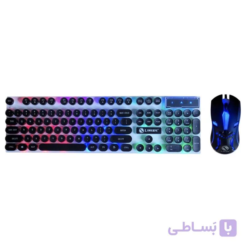 کیبورد و ماوس گیمینگ لایماید مدل NEW GAMING-GTX300، سوییچ ممبران، Full-Size، نورپردازی LED RGB — تصویر 1