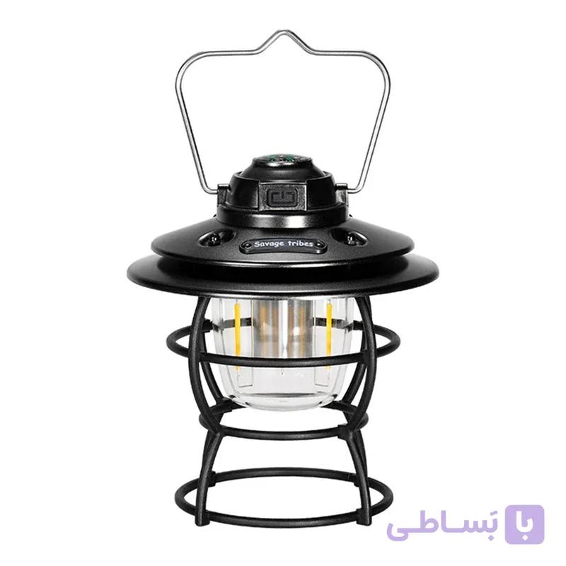 چراغ فانوسی شارژی مدل J51 با 3 حالت نور آفتابی، مهتابی و ترکیبی، مقاوم در برابر آب، دارای قطب نما، شارژ سریع با کابل Type C — تصویر 1