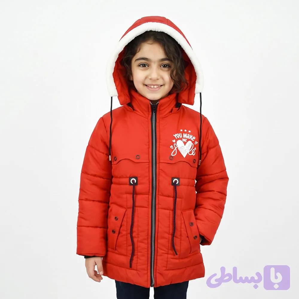 کاپشن دخترانه قلبی قرمز کد 12076 — تصویر 1