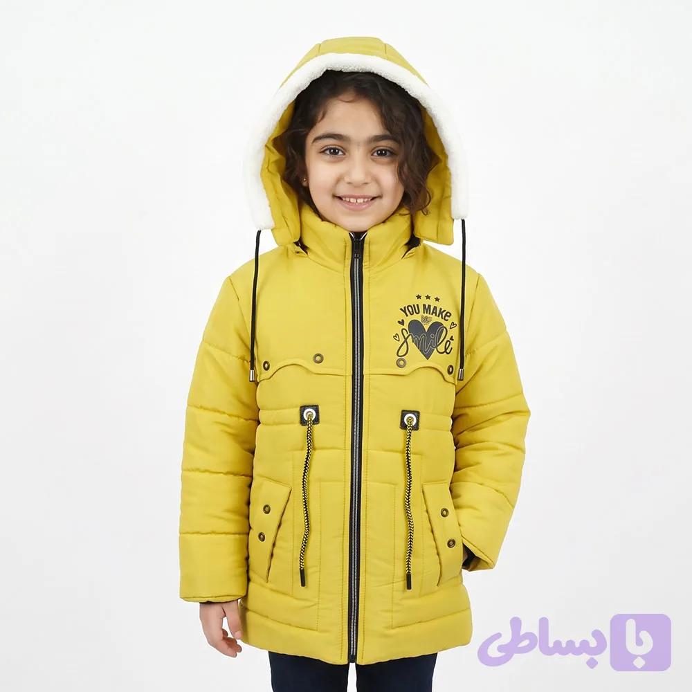 کاپشن دخترانه قلبی زرد کد 12076 — تصویر 1