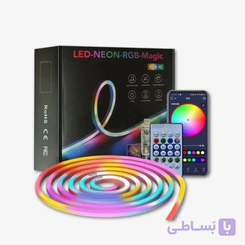 ریسه نئون فلکسی مدل LED-NEON-RGB-IC برنامه پذیر 5 متری — تصویر 1