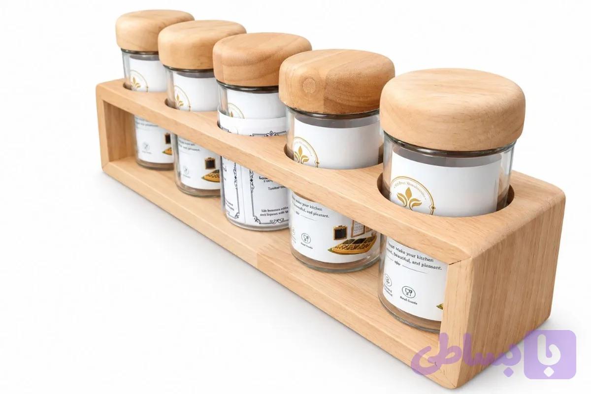 استند ادویه خطی مربع 5 تایی کد 4015 — تصویر 1