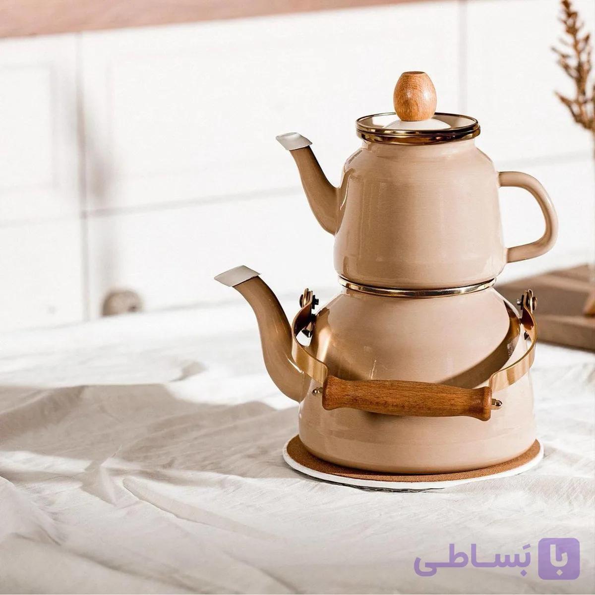ست کتری قوری رنگ نسکافه ایی لانگفی گروپ