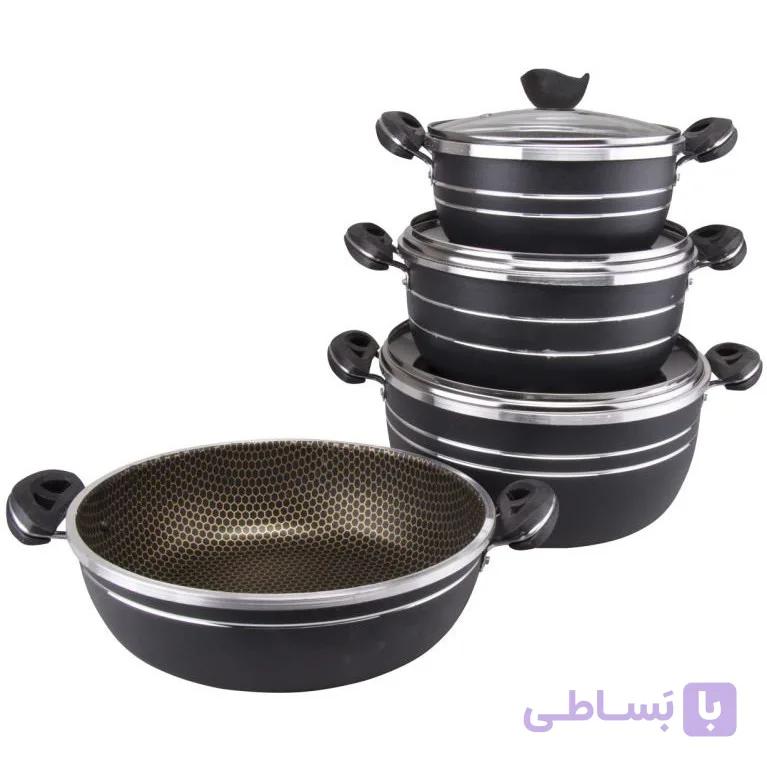 سرویس پخت و پز ۷ پارچه اسبیکو – ۳ قابلمه و ۱ تابه — تصویر 1