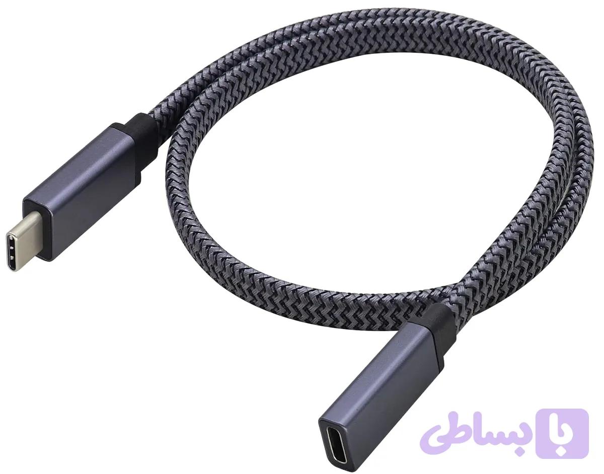 کابل افزایش طول تایپ‌سی 3.1 فلت ۵۰ سانتی‌متری | USB C 3.1 Gen 2 Extender Cable 0.5M — تصویر 1