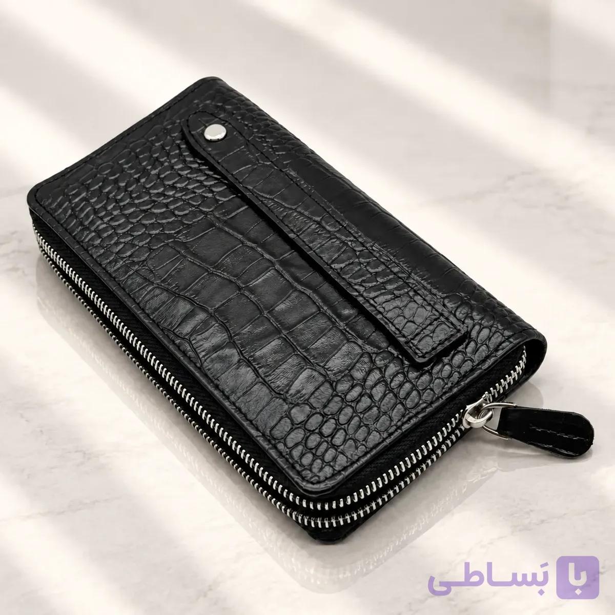 کیف چرم کتی دور زیپ جا موبایلی LEA132 — تصویر 1