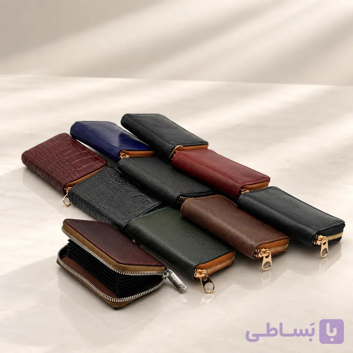کیف جا کارتی چرم دور زیپ افقی LEA127 — تصویر 1