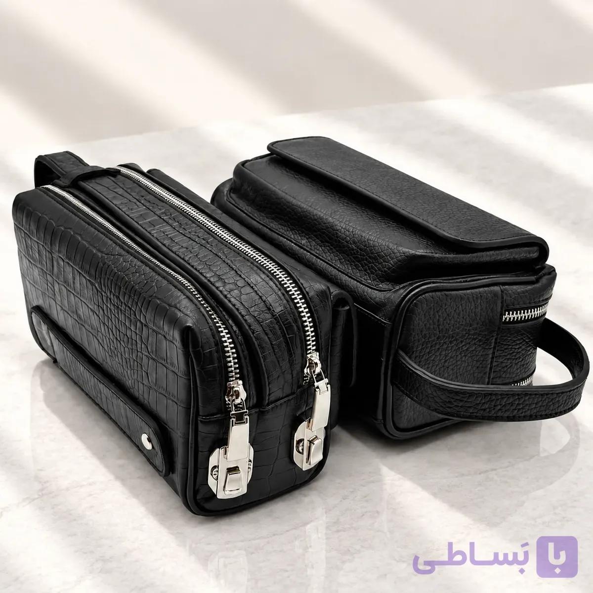کیف چرم شوزبگ دسته کشویی قفل دار LEA134 — تصویر 1