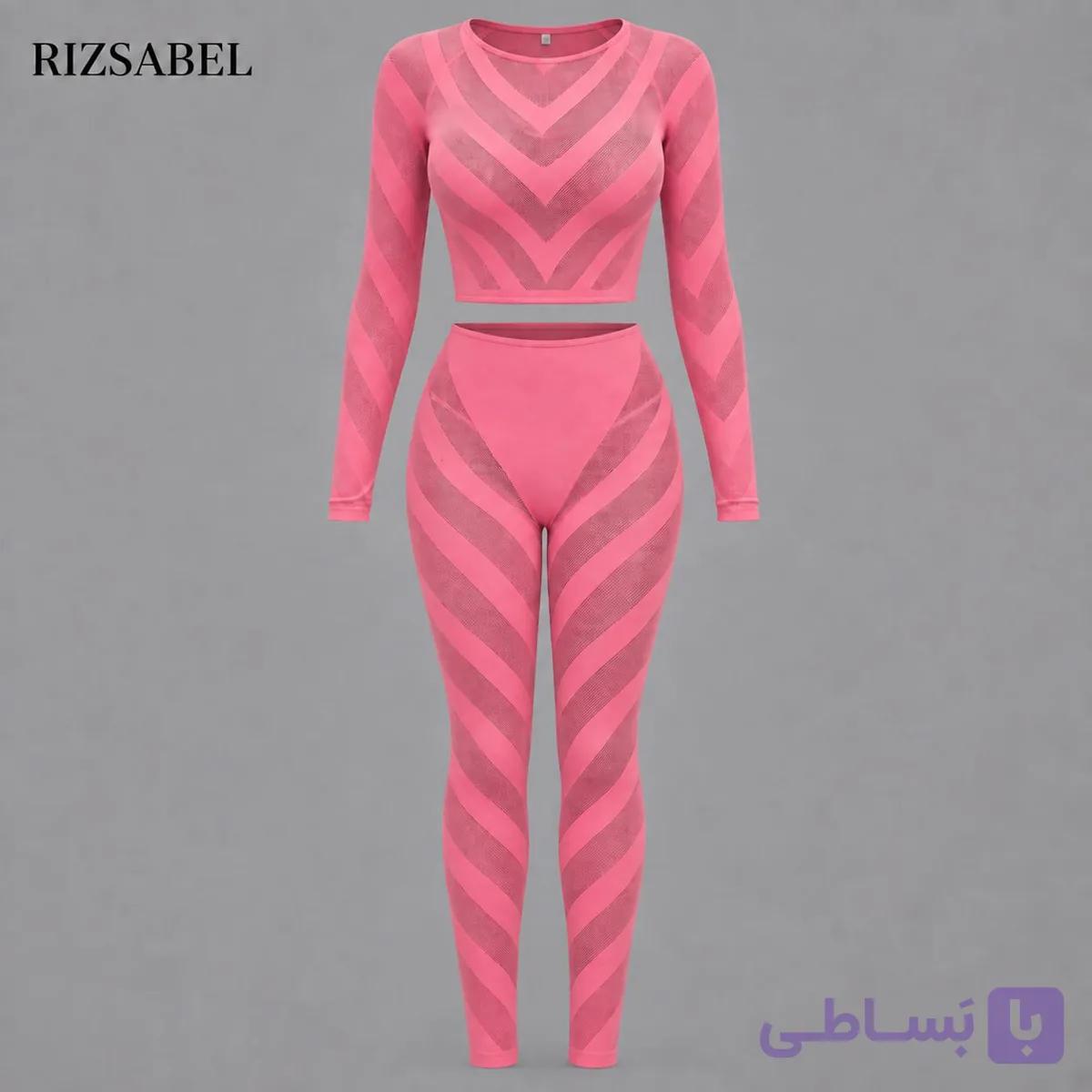 ست ورزشی tracksuit صورتی فری سایز