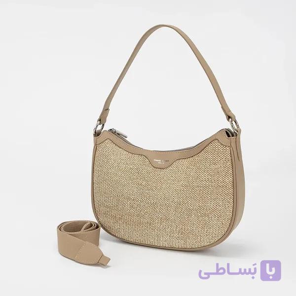 کیف دوشی و دستی دیویدجونز cm7433 کرم روشن