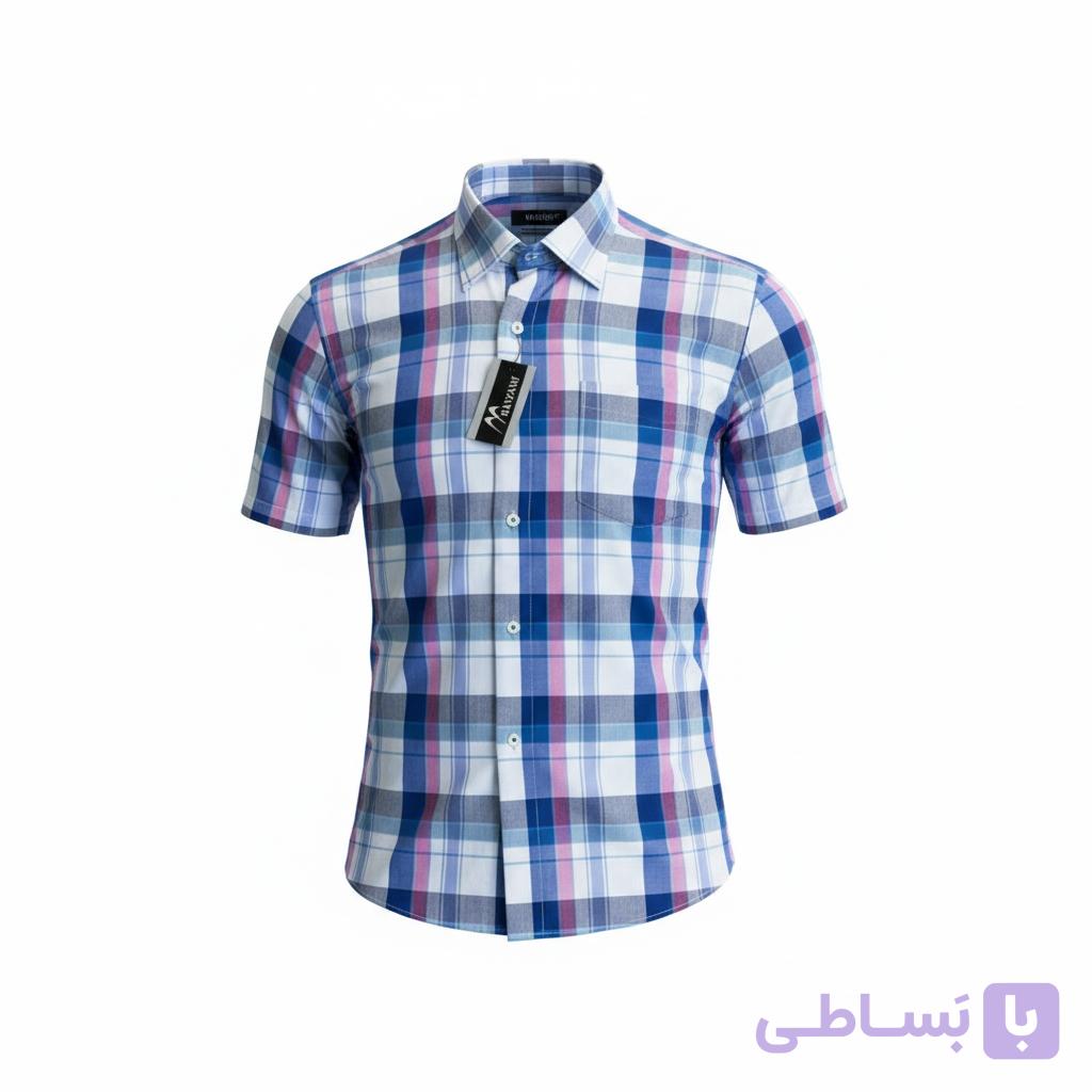 پیراهن مردانه آستین کوتاه جیب‌دار مانزانو ترکیه کد۱۷۰
