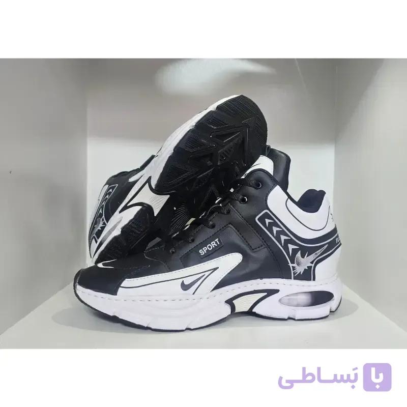 کفش اسپرت مردانه آسیکس مشکی سبز بنفش لژدار ساق دار والیبالی بسکتبالی — تصویر 1
