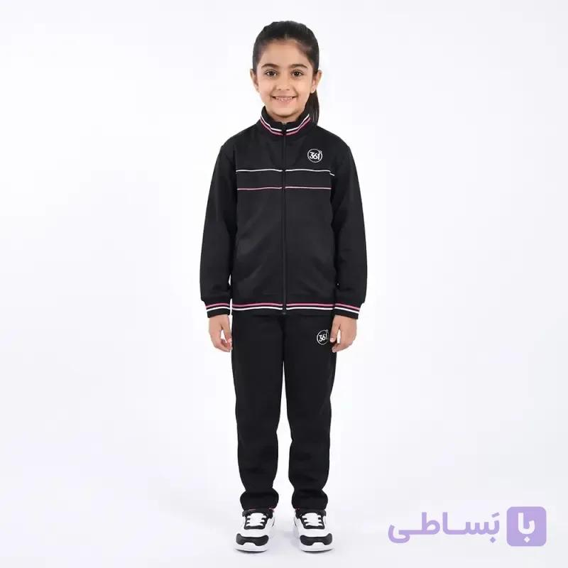 ست ورزشی دخترانه صورتی سویشرت و شلوار جنس زهره درفش — تصویر 1