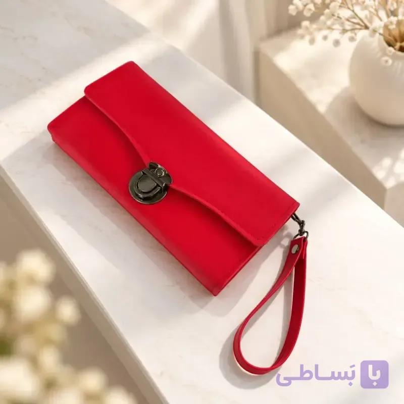 کیف پول زنانه پارچه ای نانسی قفل دار جیب دار — تصویر 1