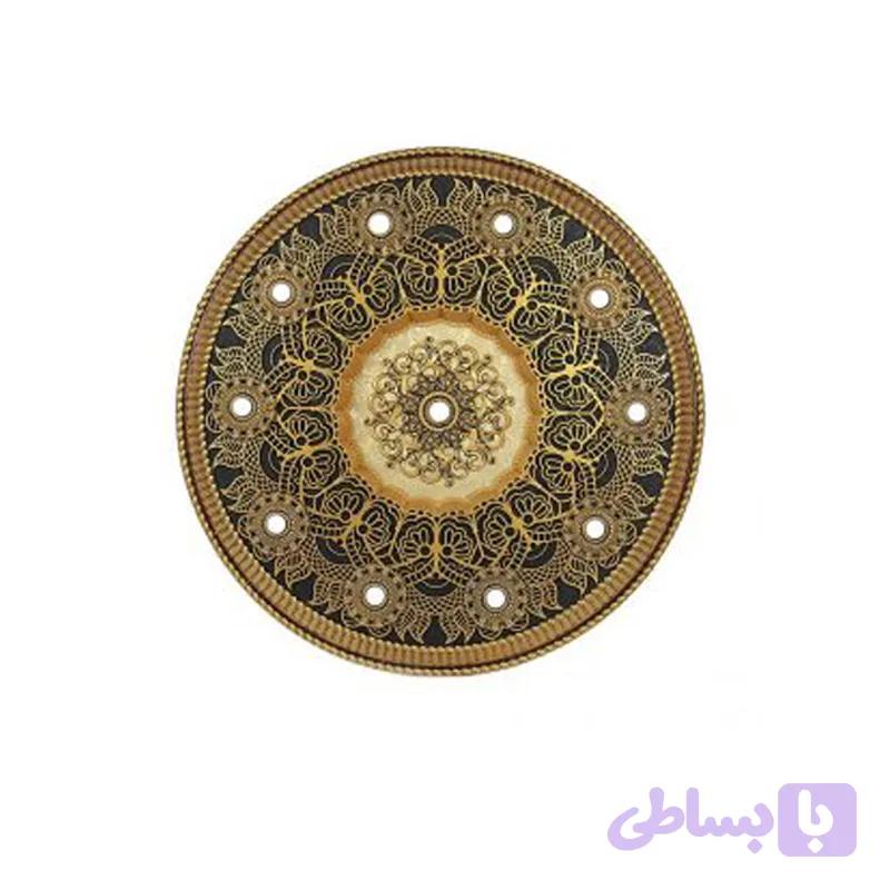 گل سقفی دور لوستری زیر لوستری دایره 106 سانتی سپاهان سقف مدل ترنج 5 هالوژن کد (385)