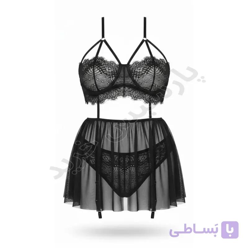 ست لباس خواب زنانه تمام گیپور دلوین — تصویر 1