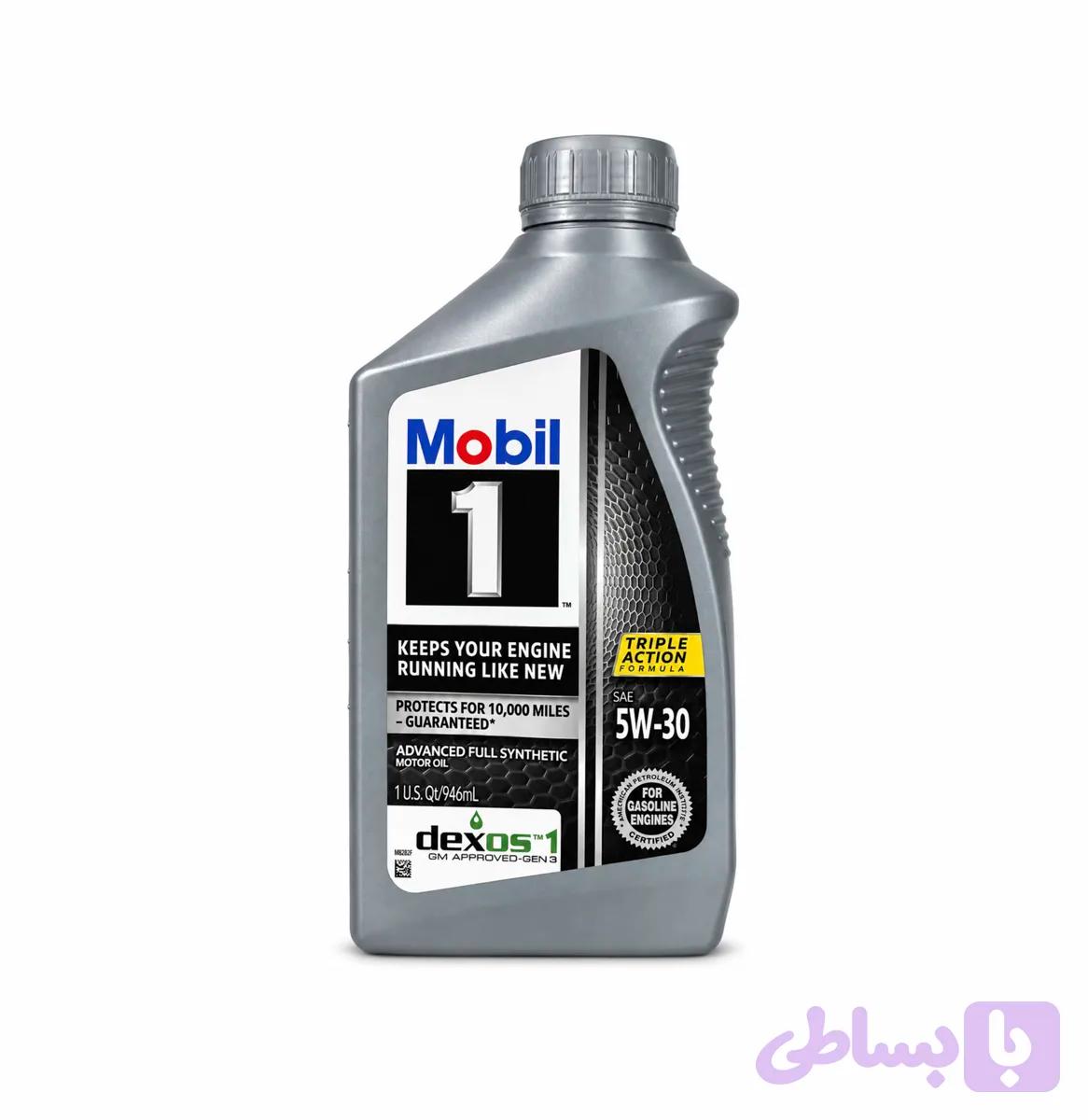 روغن موتور Mobil 1 5W30 Advanced Full Synthetic حجم 946 میلی‌لیتر — تصویر 1