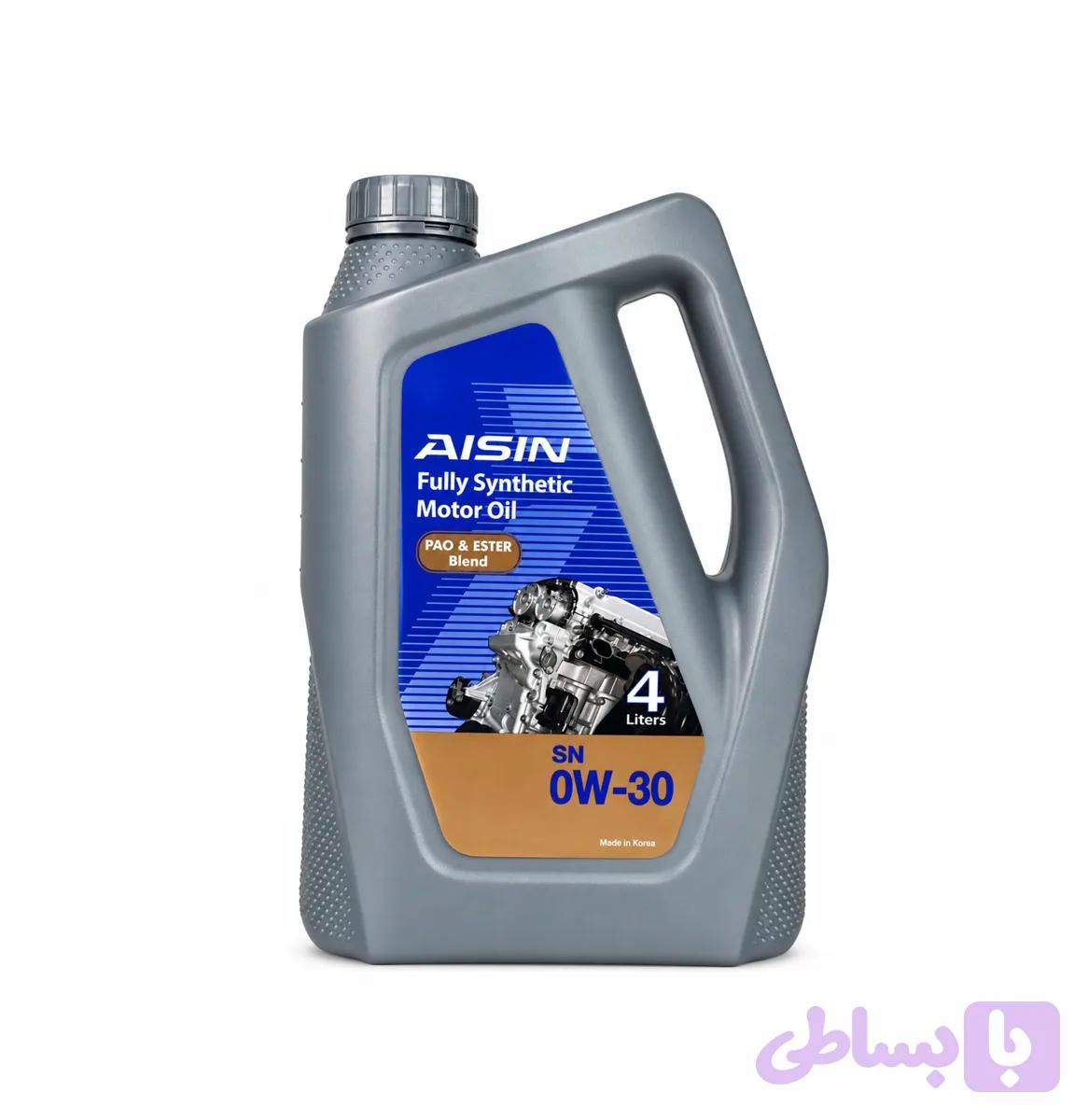 روغن موتور آیسین AISIN Fully Synthetic 0W30 SN چهارلیتر — تصویر 1
