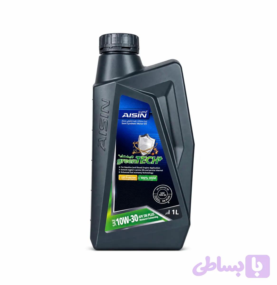 روغن موتور AISIN greenTECH+ 10W30 API SN PLUS حجم 1 لیتر — تصویر 1