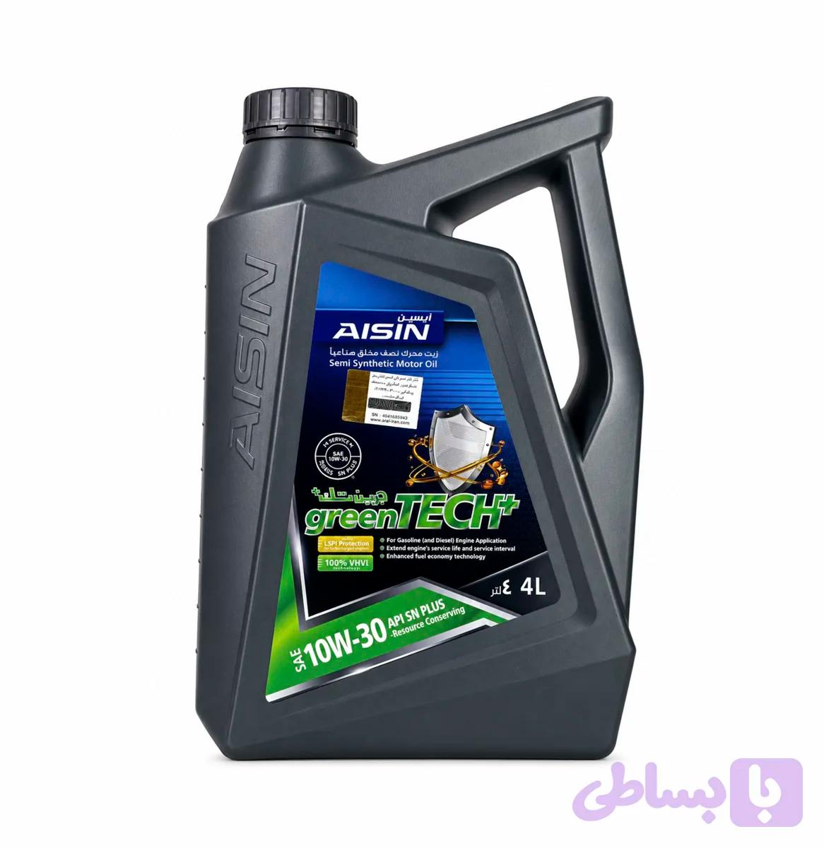 روغن موتور آیسین AISIN greenTECH+ 10W30 نیمه سنتتیک 4 لیتری — تصویر 1