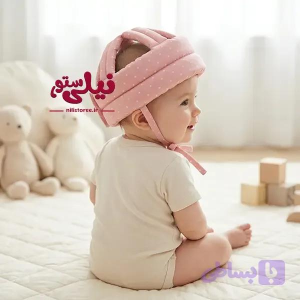 کلاه محافظ سر نوزاد طرح ستاره برند نینی سیف Nini safe — تصویر 1
