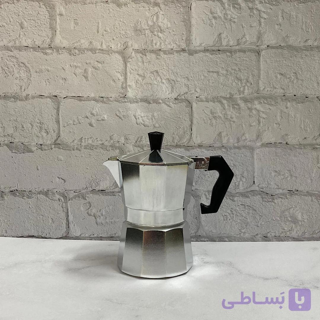 قهوه ساز موکاپات آلومینیومی ساده سایز ۳ کاپ