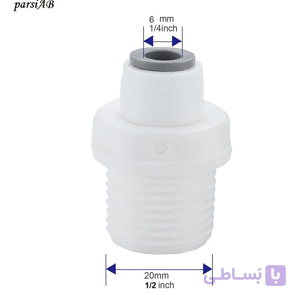 رابط  تبدیل پلیمری 1/2 به 6 میلیمتر پنومات (رزوه داخل) — تصویر 1