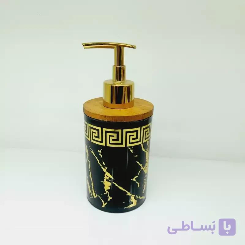 جا مایع دستشویی و ظرفشویی طرح ماربل درب بامبو