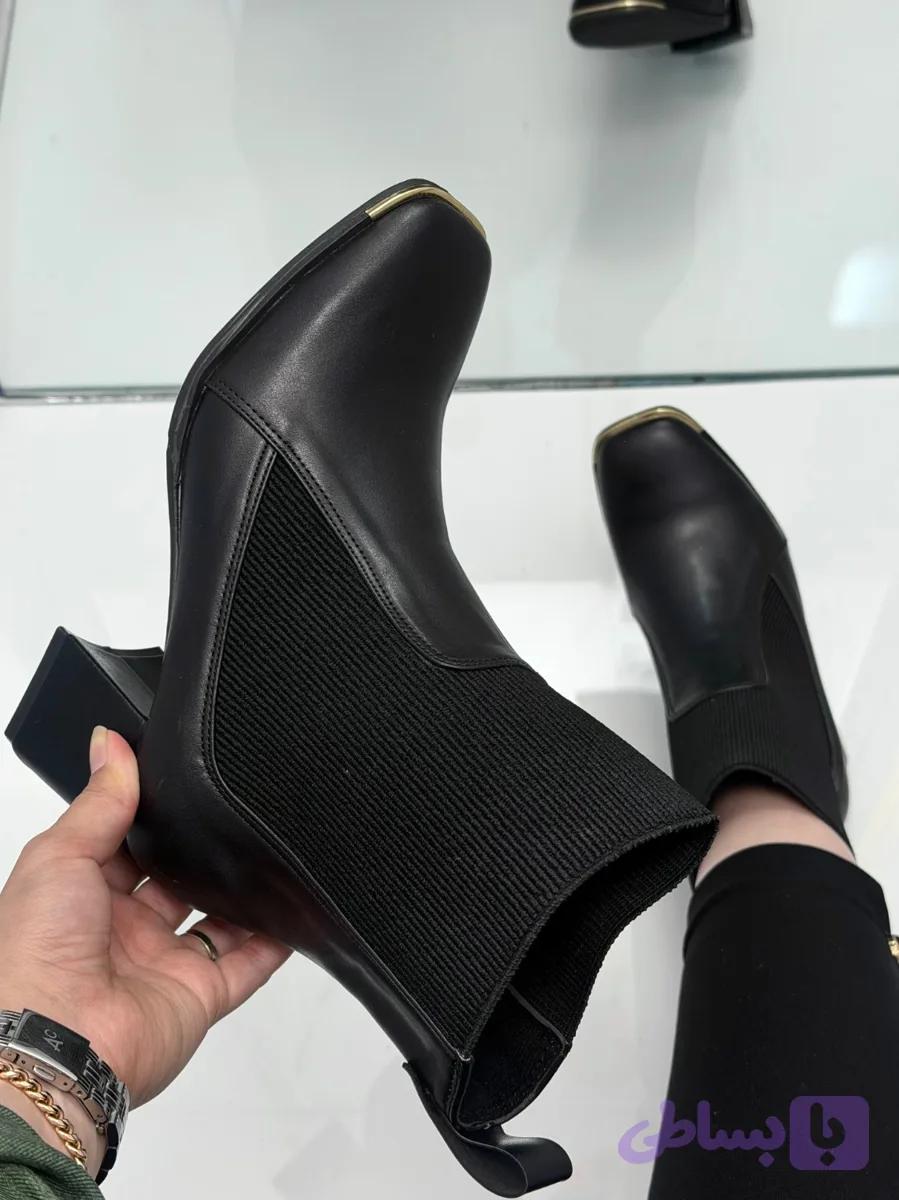 نیم بوت پاشنه نیلا سگک دار — تصویر 1