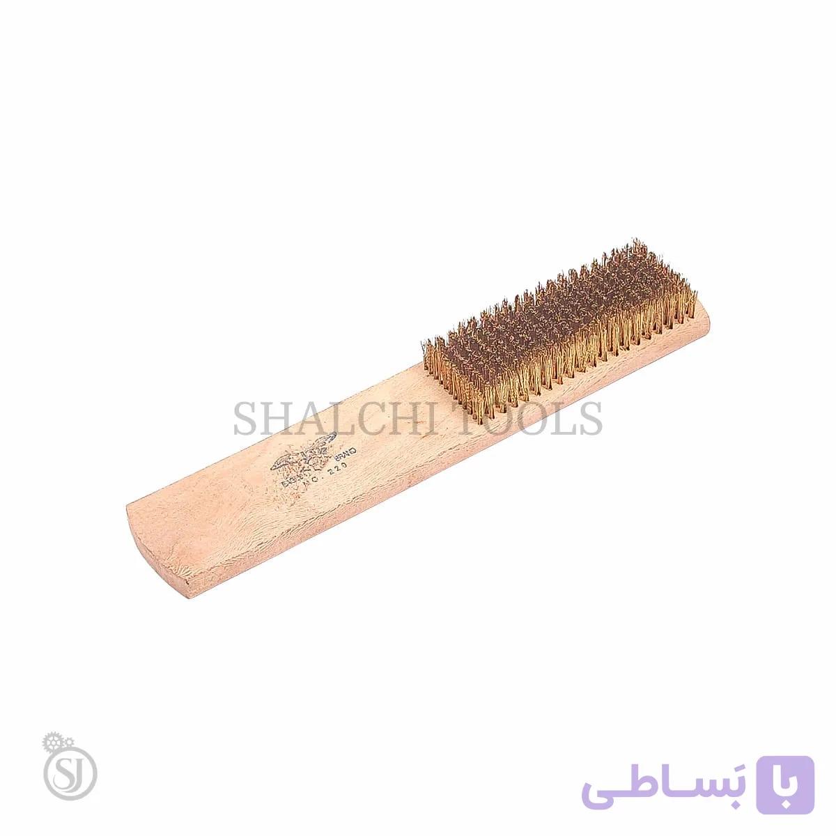 فرچه سیمی ۱۲ رج چوبی برنجی طلاسازی مدل ۲۲۰ — تصویر 1