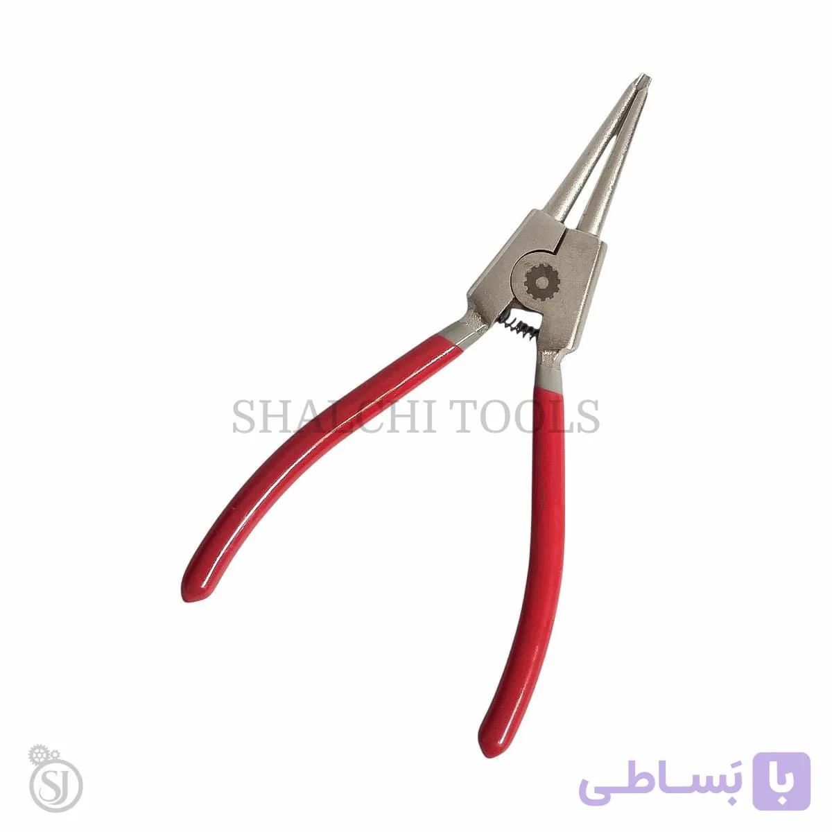 انبر خاربازکن سر صاف معکوس طلاسازی و تعمیرات با دسته قرمز — تصویر 1