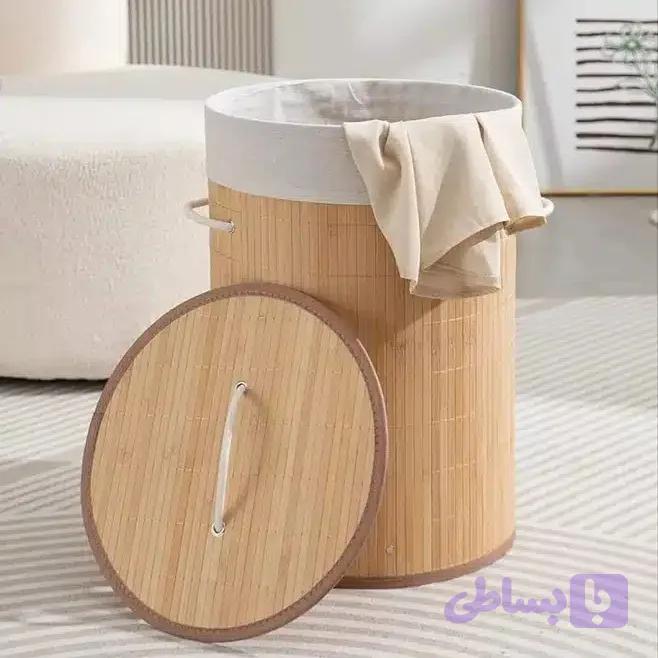 سبد حصیری لاندری گرد وارداتی