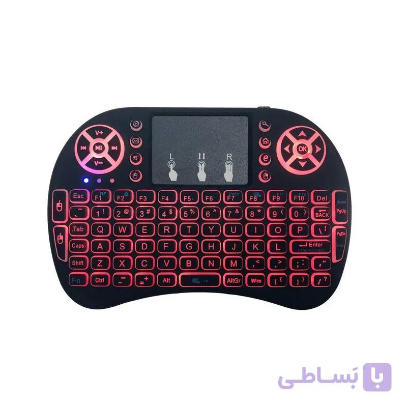 مینی کیبورد بی سیم مدل i8 Backlit، دارای تاچ پد، دارای نورپردازی تک رنگ — تصویر 1
