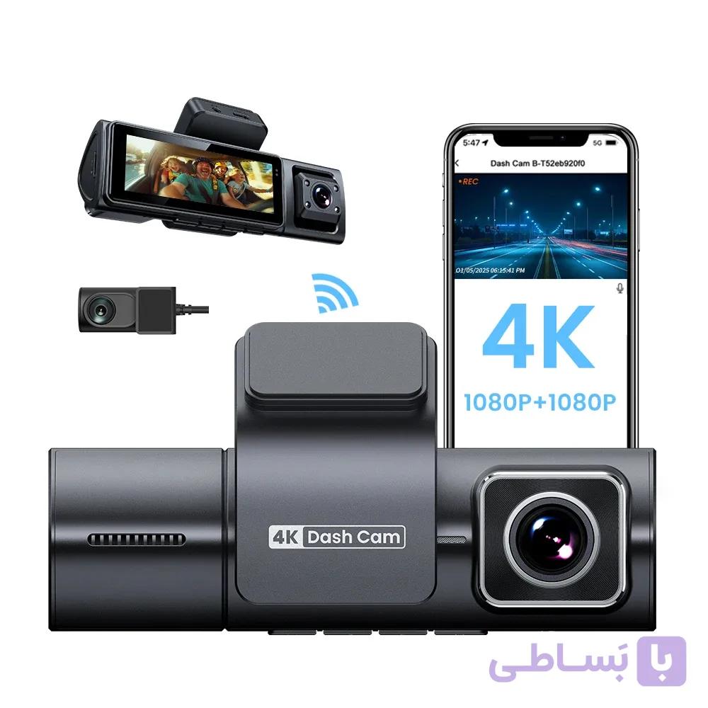 دوربین ثبت وقایع خودرو ویومکس مدل VM3 سه دوربینه 4K + 1080P + HD — تصویر 1