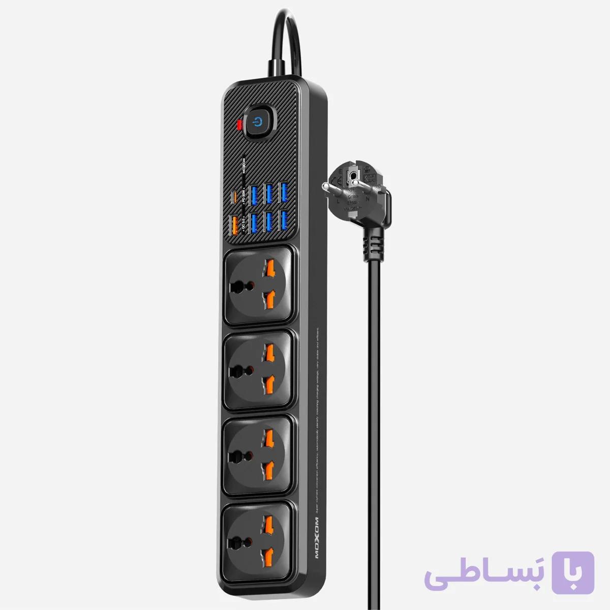 چند راهی برق و شارژر PD20W موکسوم مدل MX-ST16 — تصویر 1