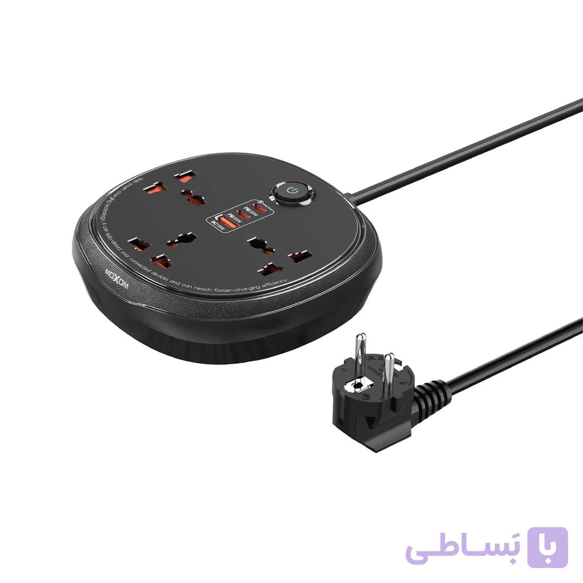 چند راهی برق و شارژر PD20W موکسوم مدل MX-ST27 — تصویر 1