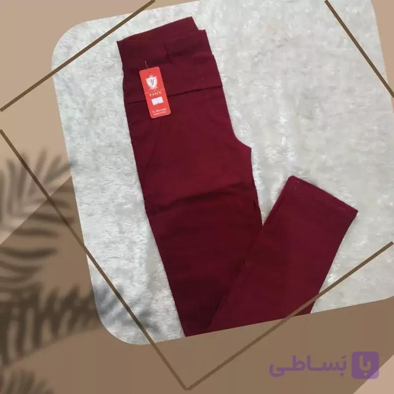شلوار کتان بنگال زنانه رنگ زرشکی