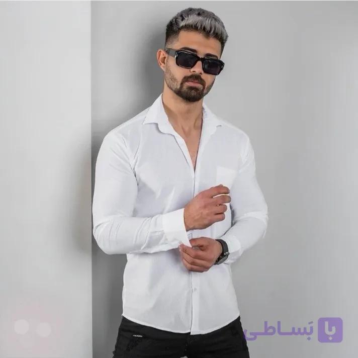 پیراهن اسپرت مردانه رنگ سفید