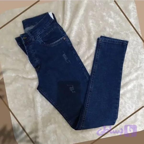 شلوار جین مردانه اسپرت فول کش رنگ سورمه‌ای