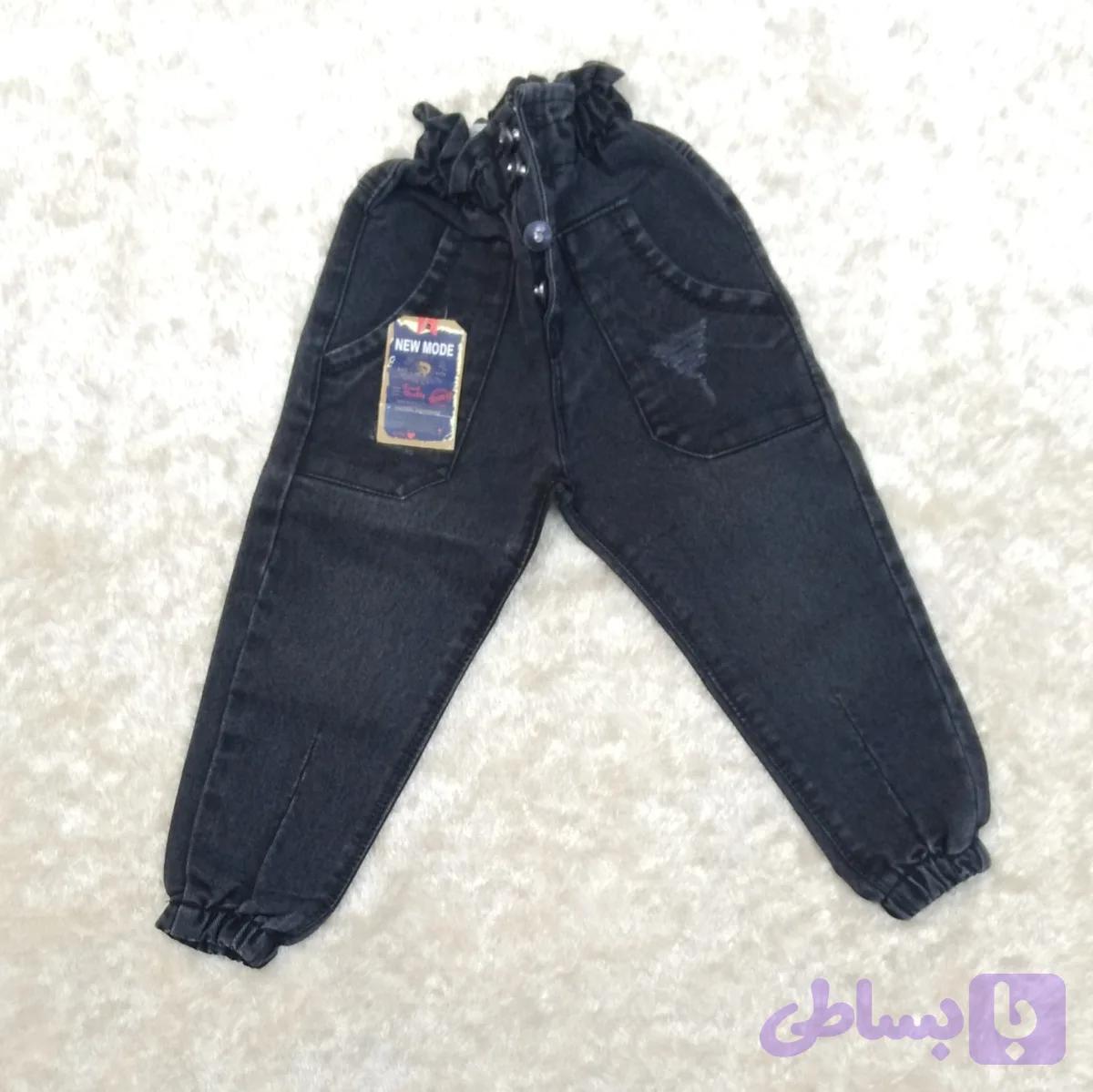 شلوار لی دخترانه کمر هویجی دمپا کش