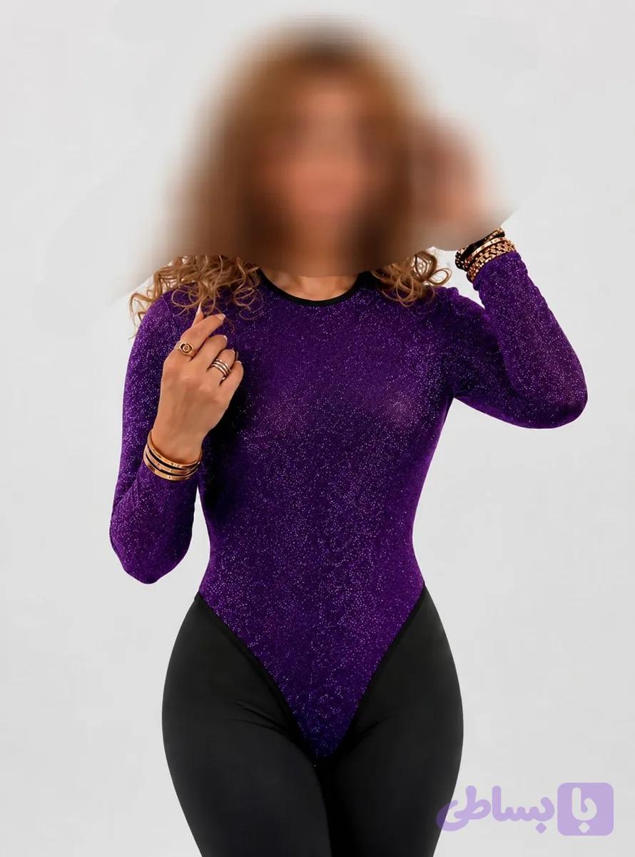 بادی لمه زنانه رنگ بنفش