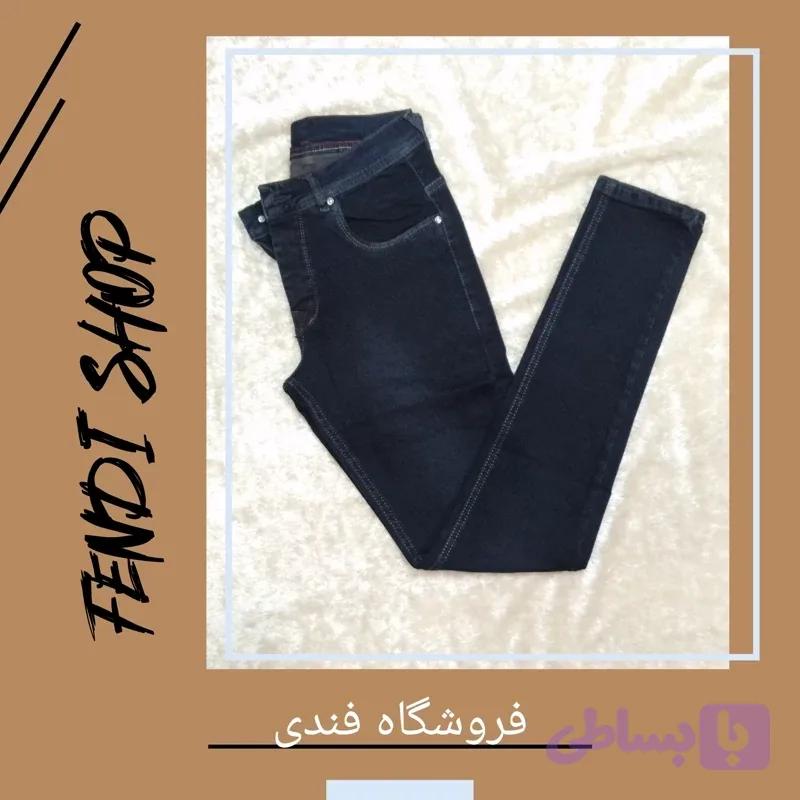 شلوار لی مردانه اسپرت رنگ سورمه ای راندوم